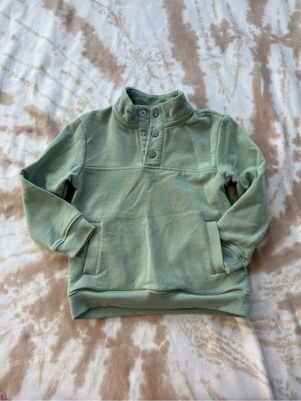 Kids' Snap-Front Pullover Sweatshirt - Sage Green